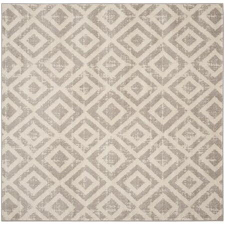 Safavieh 6 ft.-7 in. x 6 ft.-7 in. Amsterdam Power Loomed Square Area Rug Ivory & Mauve AMS105A-7SQ